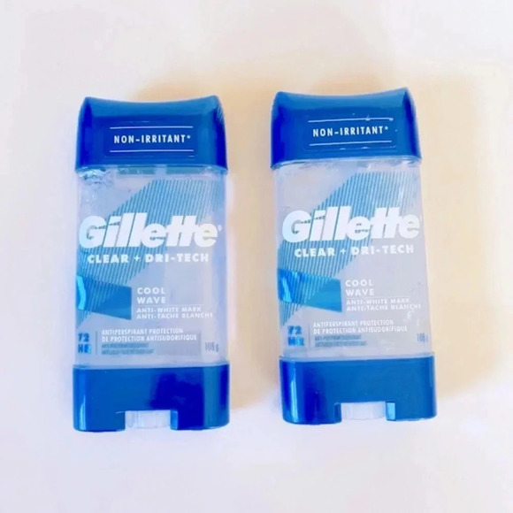 Two Gillette Clear Gel Mens Antiperspirant Deodorant, Cool Wave, 3.8 oz - Picture 3 of 5